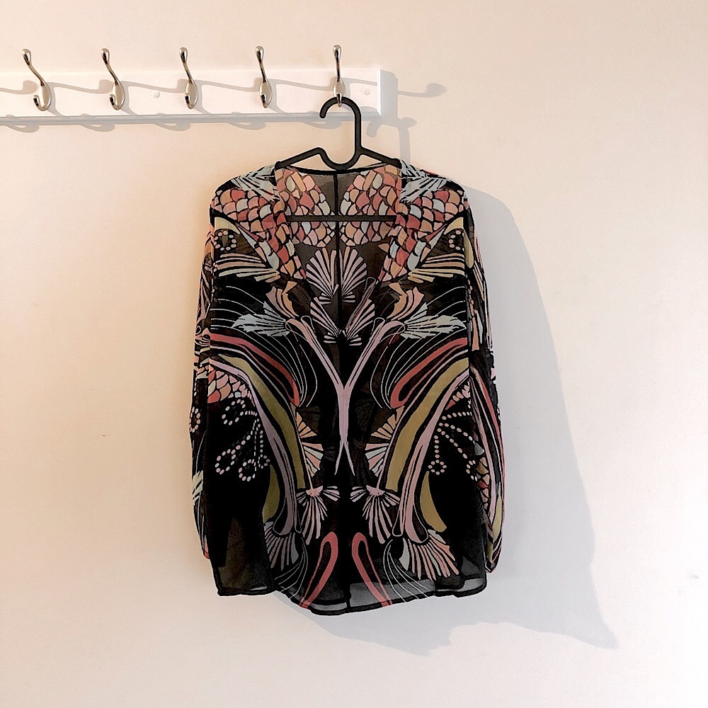 Beautiful patterned semi-sheer top